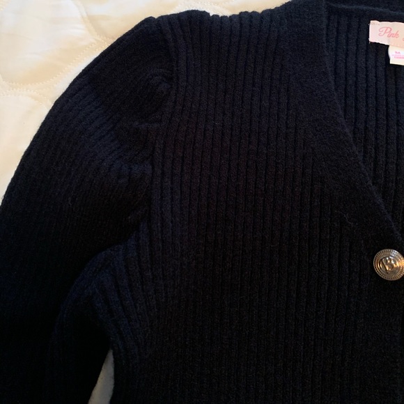 Pink Lily- Cropped Black Cardigan With Gold Buttons - Picture 6 of 8
